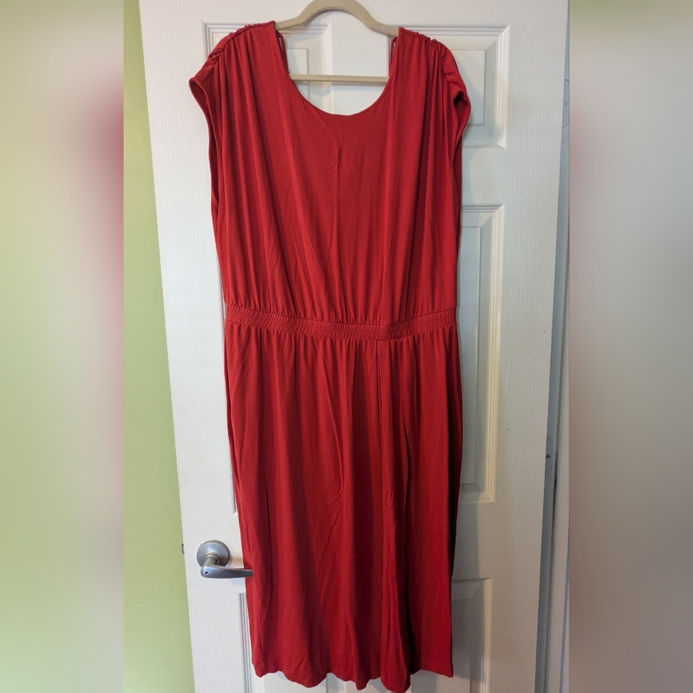 Universal Standard Red Scoop Neck Sundress